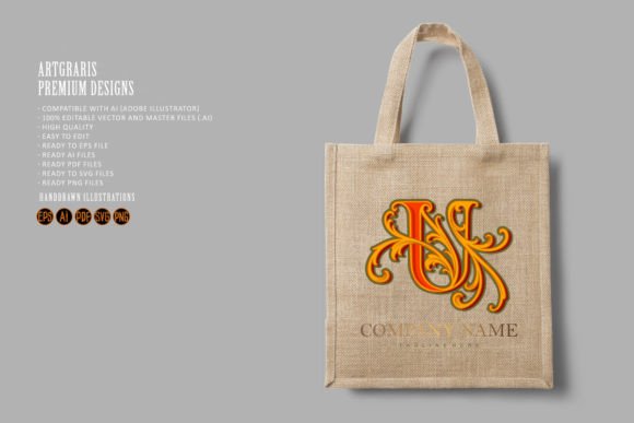 Blooming Beauty Gold Floral U Lettering for Branding Graphics
