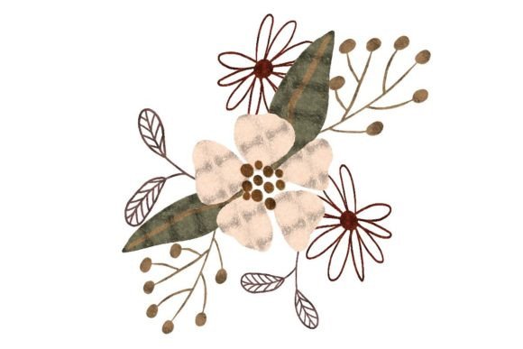 Chalk Pastel Cream Floral Creation: Graphics & Illustrations