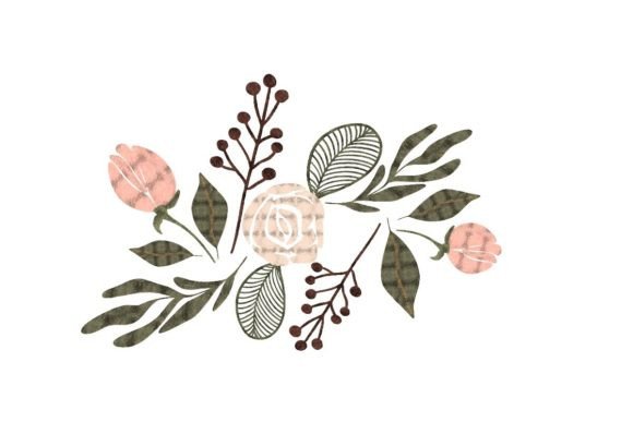 Chalk Pastel Cream Floral Design: Graphics & Illustrations