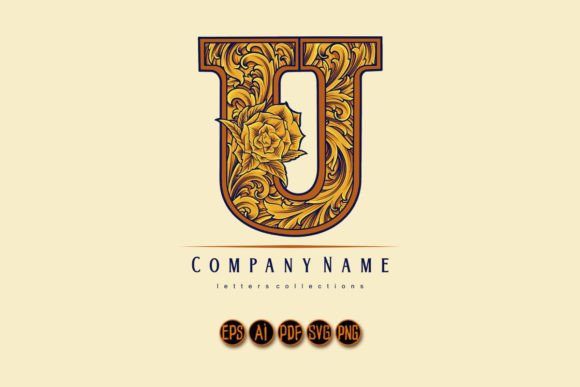 Engraved Ornament Monogram U with Floral Graphics Review