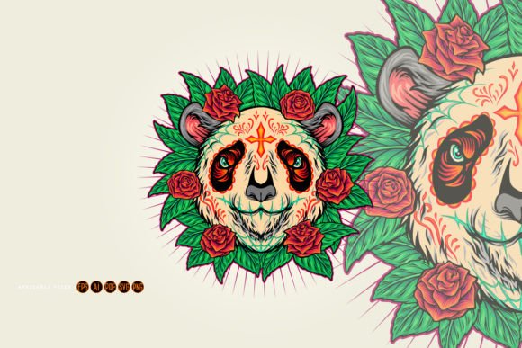 Festive Floral Panda Dia De Los Muertos Illustration Review