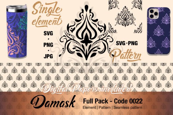 Floral Damask Graphics & Illustrations for Crafters