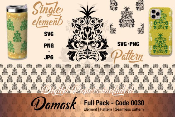 Floral Damask Graphics & Illustrations Review – Pack 0030
