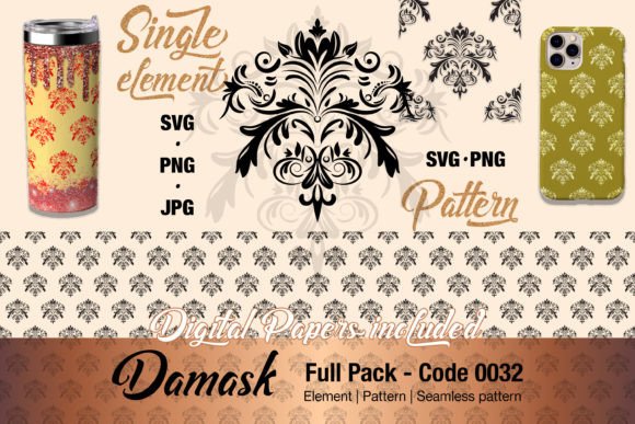 Floral Damask Motif Graphics & Illustrations Review