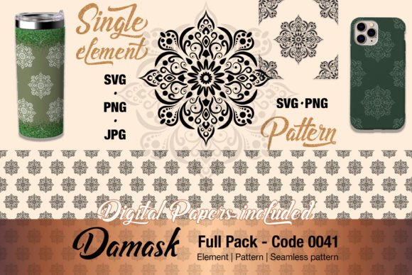 Floral Damask Motif Pack 0041 – Graphics & Illustrations