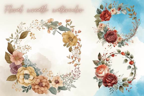 Floral Wreath Watercolor: A Versatile Graphics & Illustrations Asset