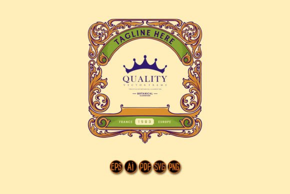 Frame Label Vintage Elegant Floral SVG Graphics