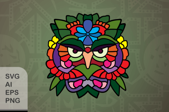 Funny Floral Bird E Graphics & Illustrations