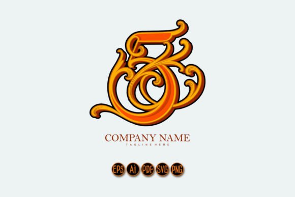 Luxury Beauty Floral Number 5 Letter Illustration & Graphics