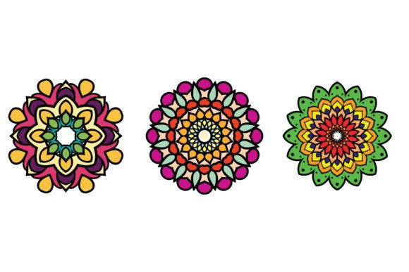 Mandala Illustration Floral Motif: Premium Graphics & Illustrations