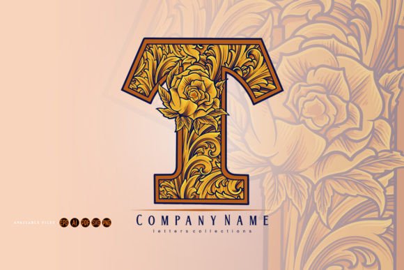 Monogram T Floral Letter: Graphics Review