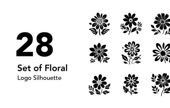Set of Floral Silhouette Graphics & Illustrations Review